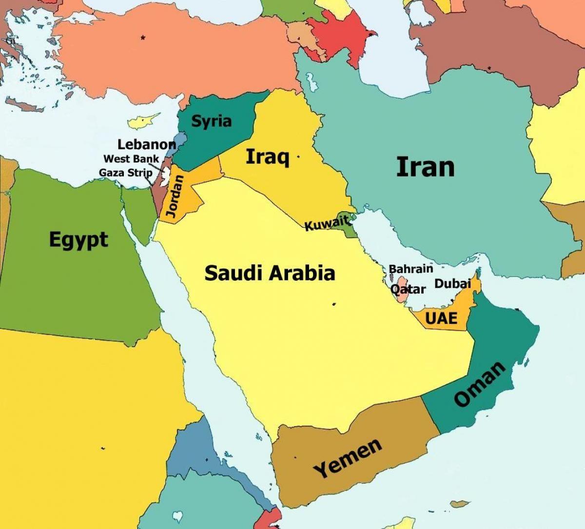 mapa Oman eta inguruko herrialdeetan