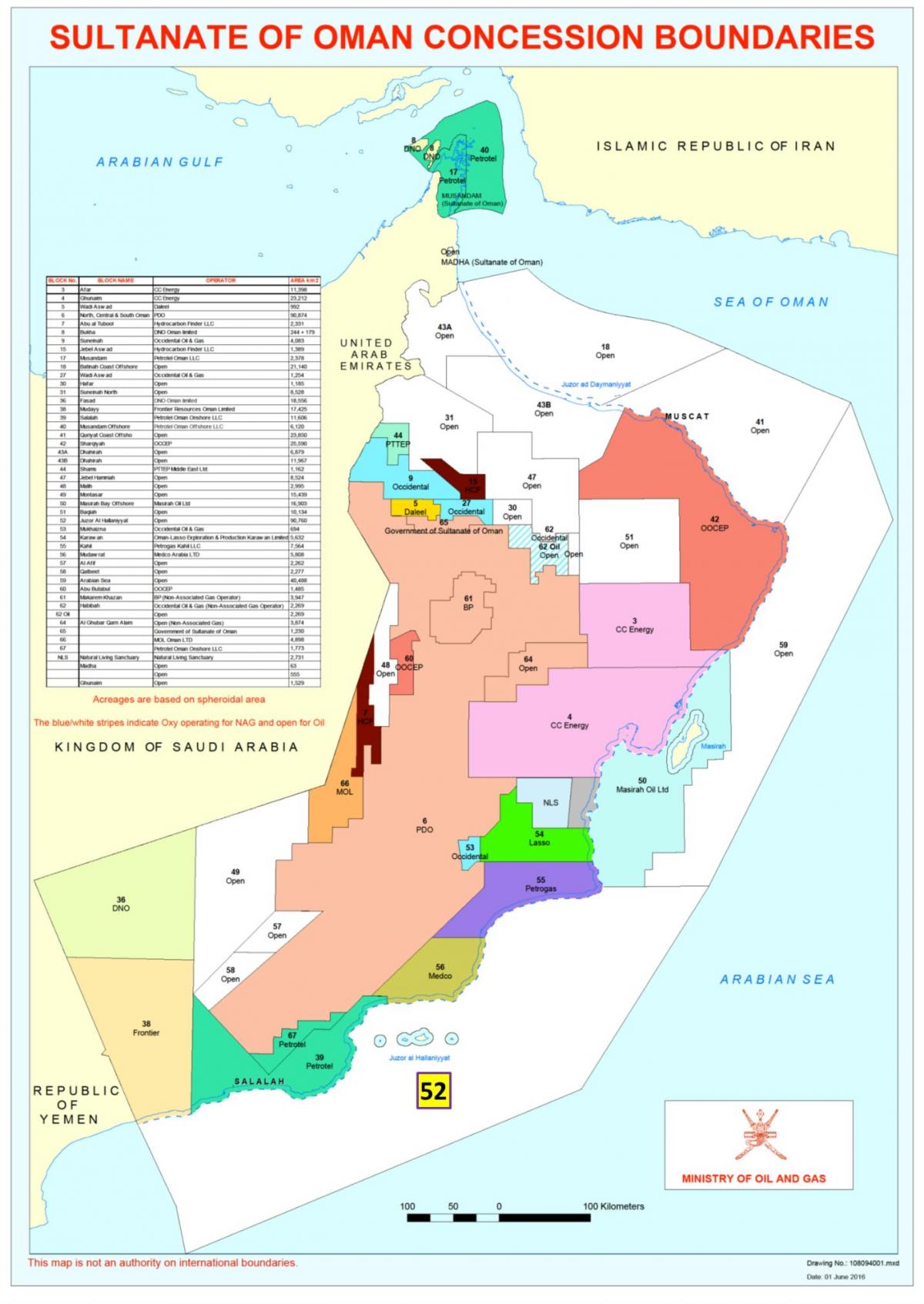 mapa Oman emakida