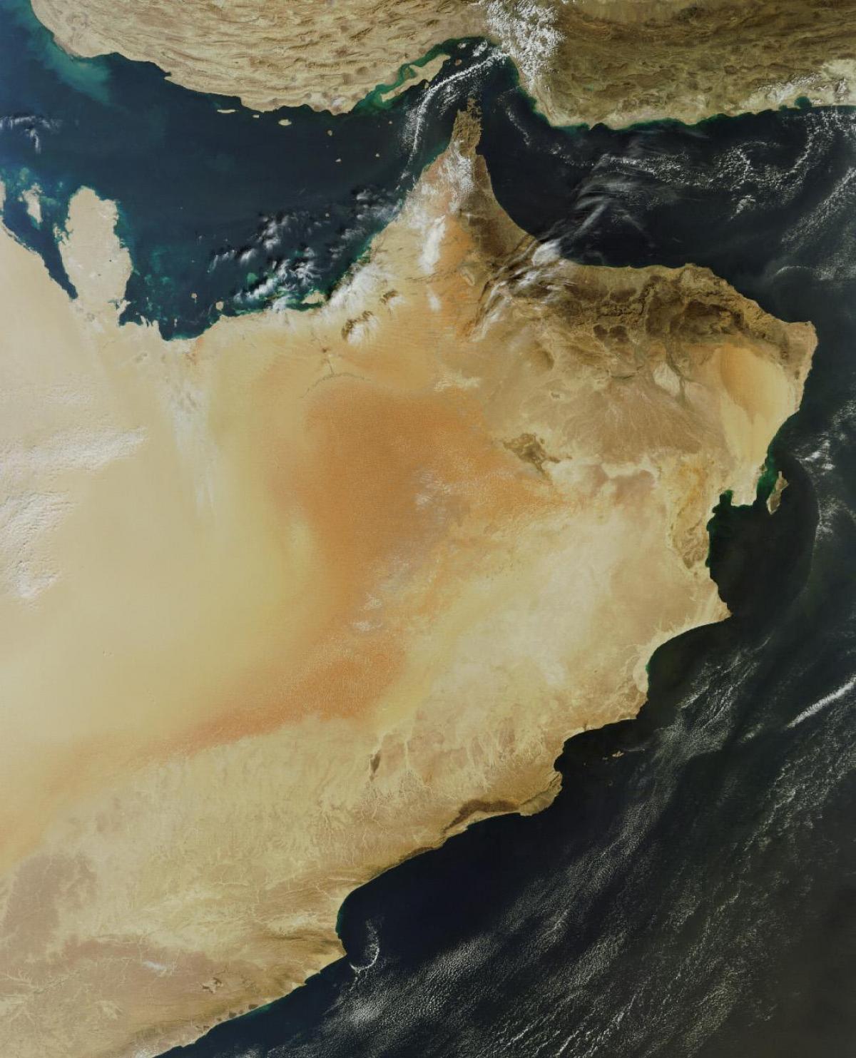 mapa satelite Oman