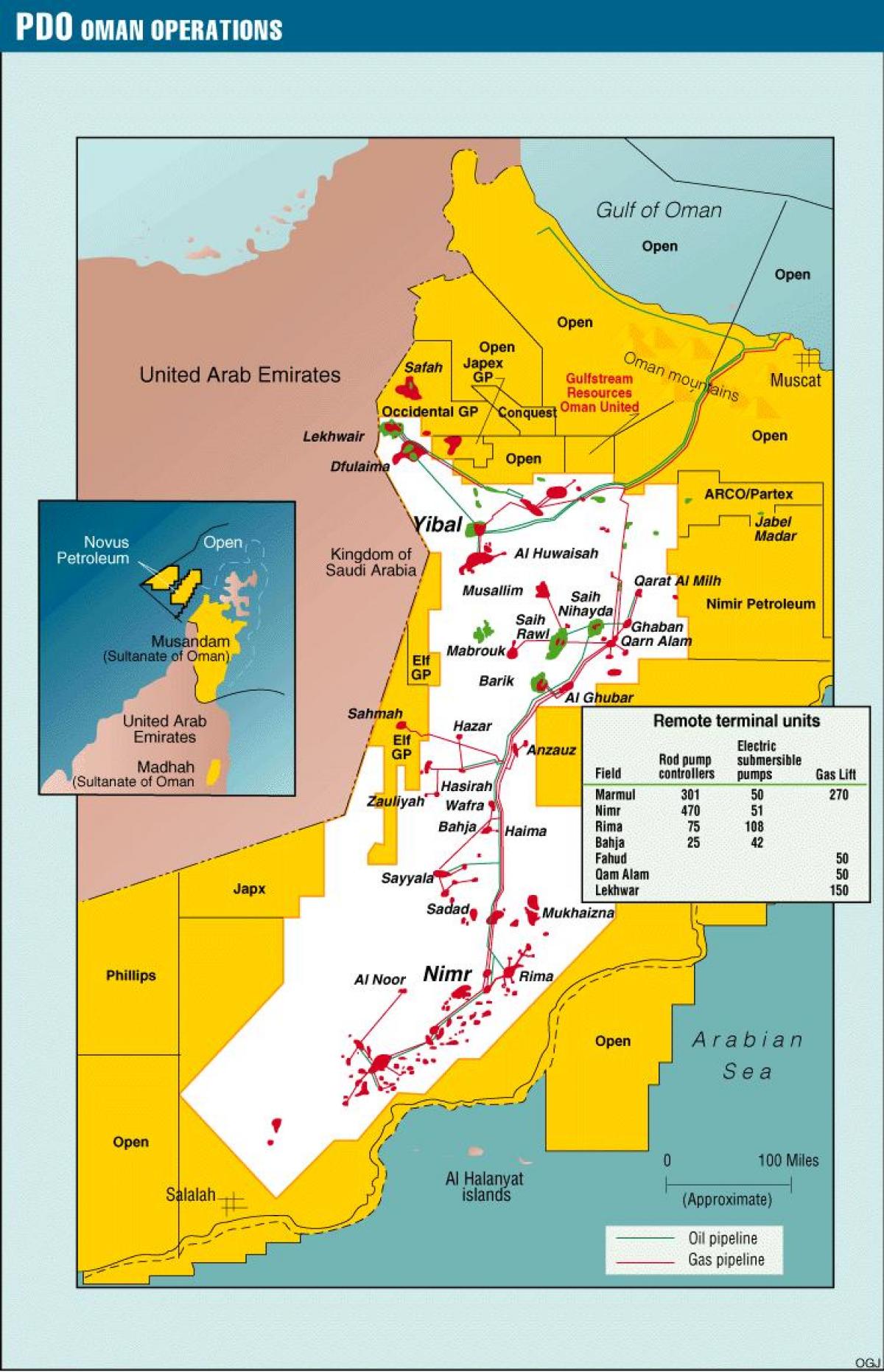 mapa yibal Oman