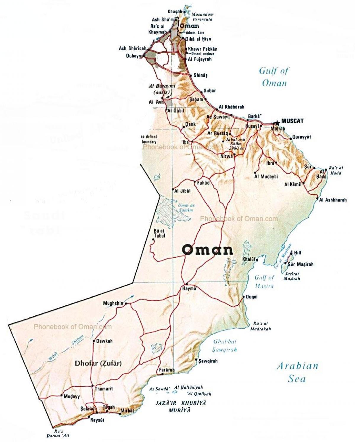 Oman herriko mapa